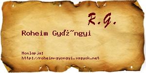 Roheim Gyöngyi névjegykártya